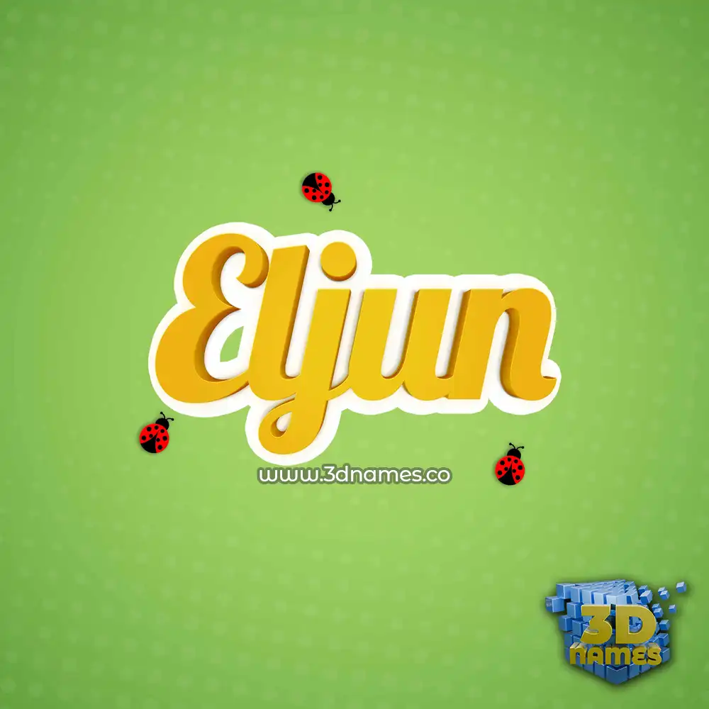 eljun in Ladybugs style - 3D name wallpaper