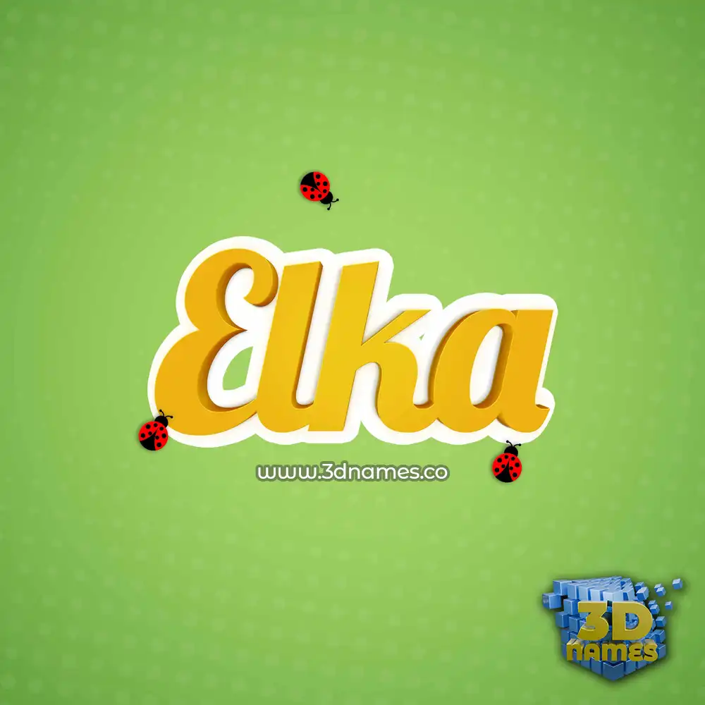 elka in Ladybugs style - 3D name wallpaper