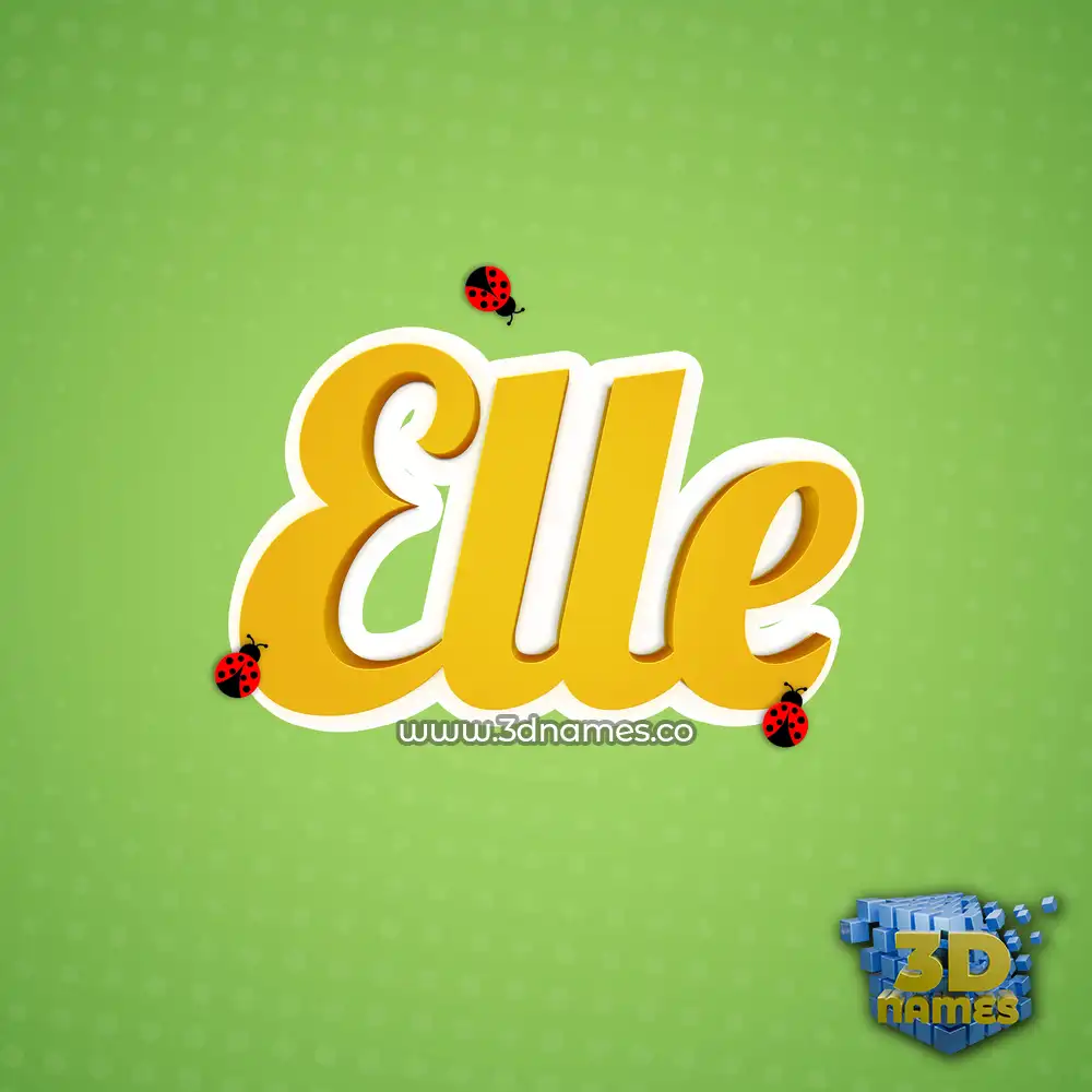 elle in Ladybugs style - 3D name wallpaper
