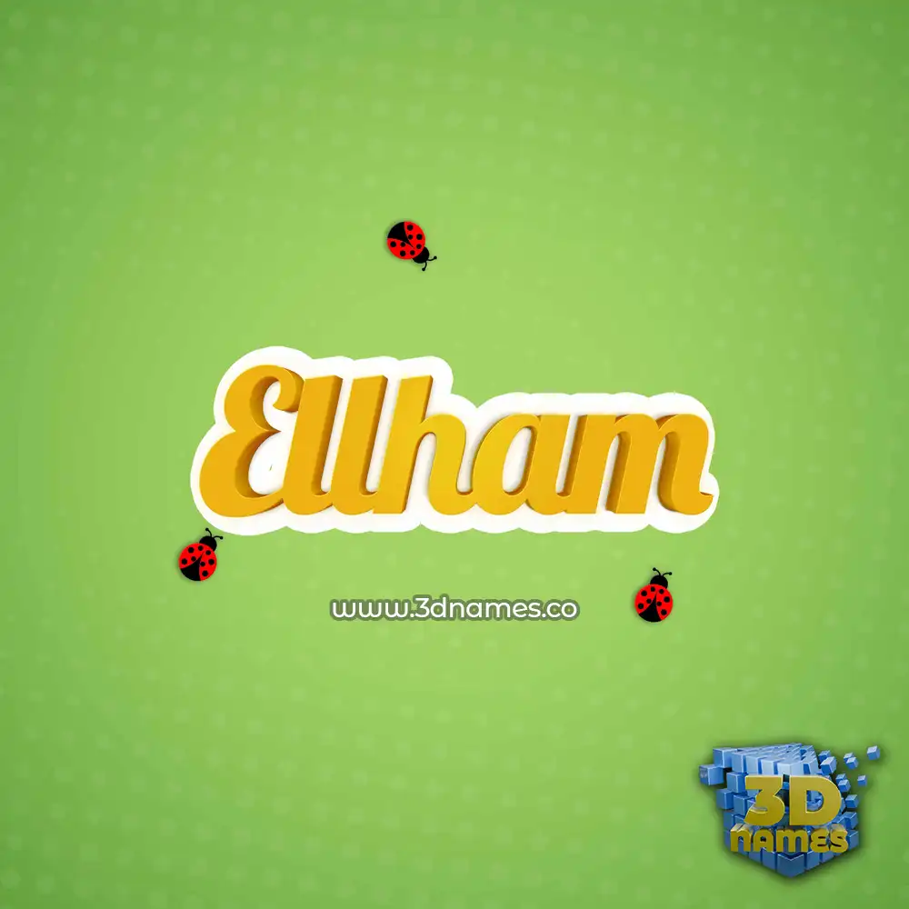 ellham in Ladybugs style - 3D name wallpaper