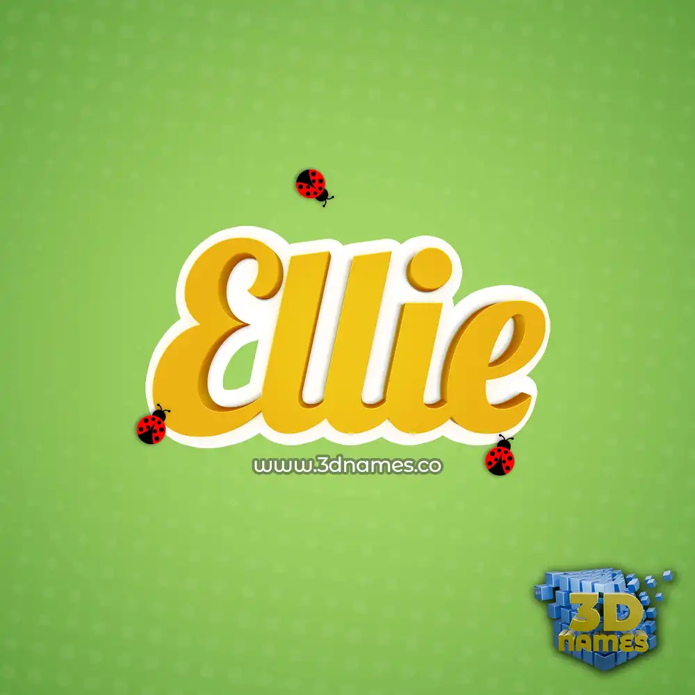 ellie in Ladybugs style - 3D name wallpaper
