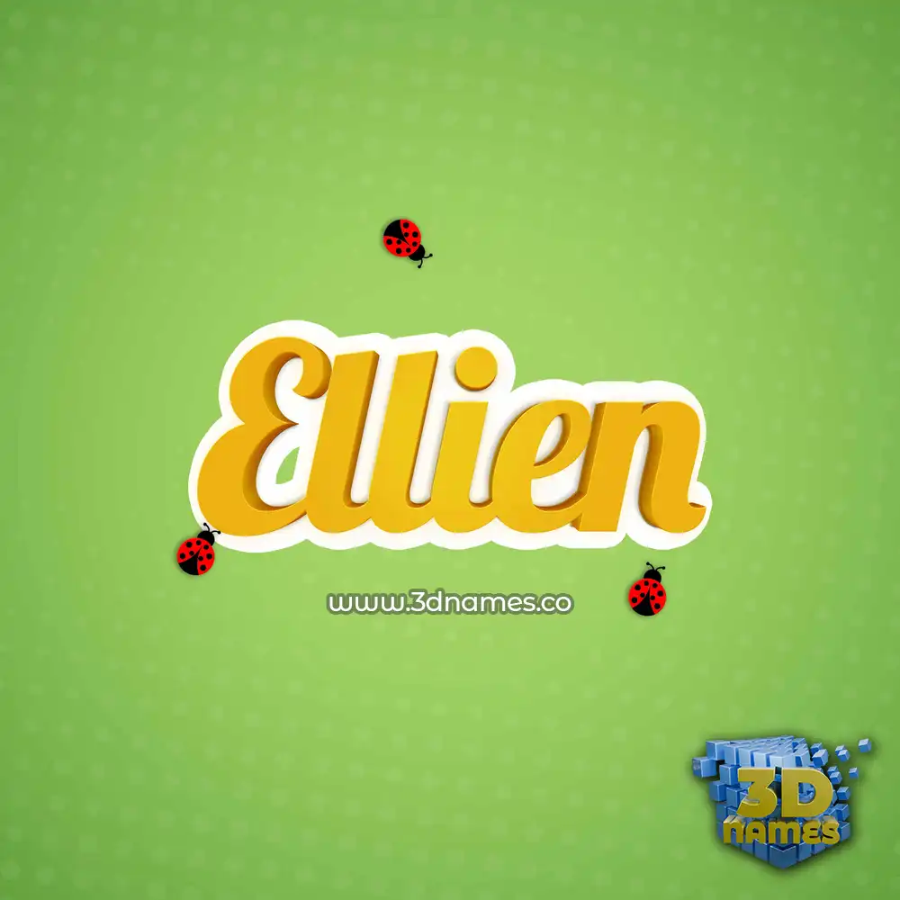 ellien in Ladybugs style - 3D name wallpaper
