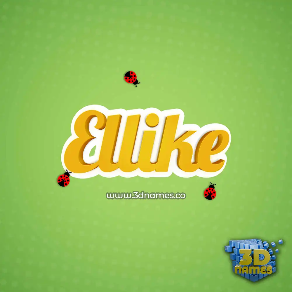 ellike in Ladybugs style - 3D name wallpaper