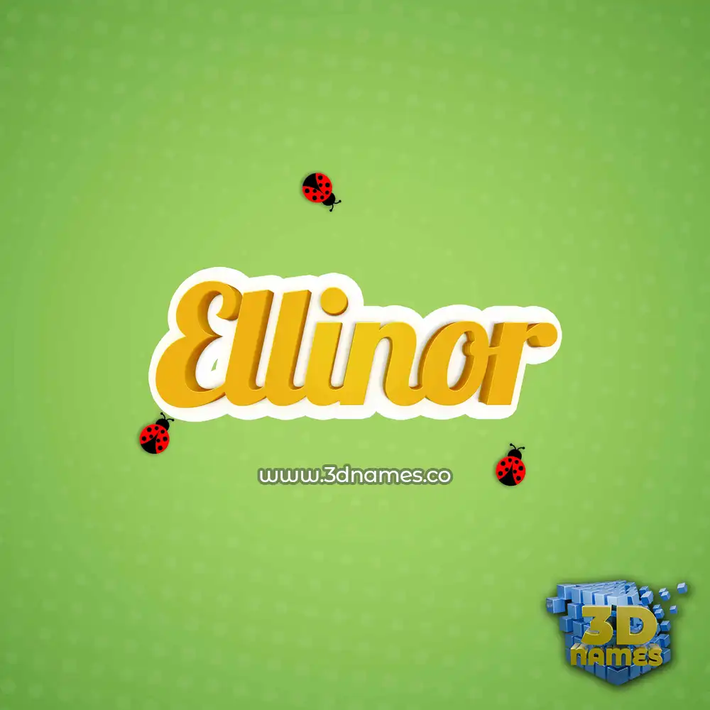 ellinor in Ladybugs style - 3D name wallpaper