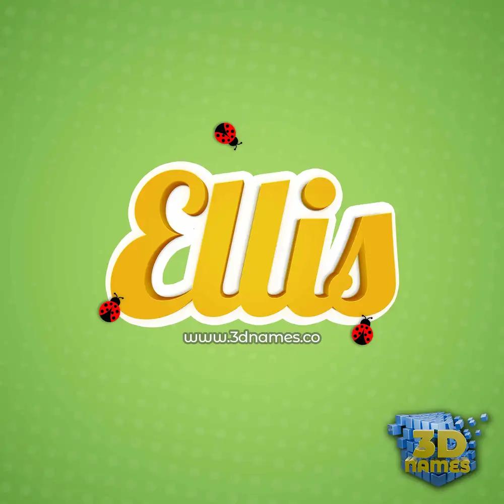 ellis in Ladybugs style - 3D name wallpaper