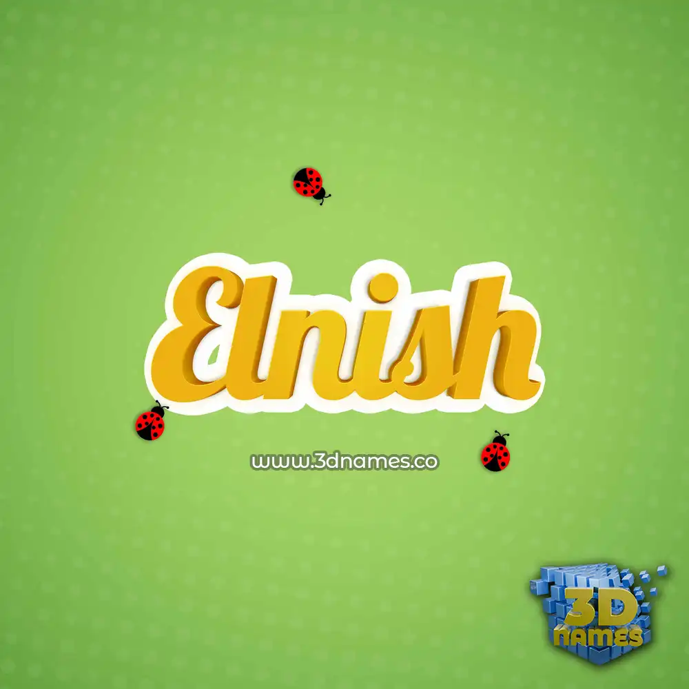 elnish in Ladybugs style - 3D name wallpaper