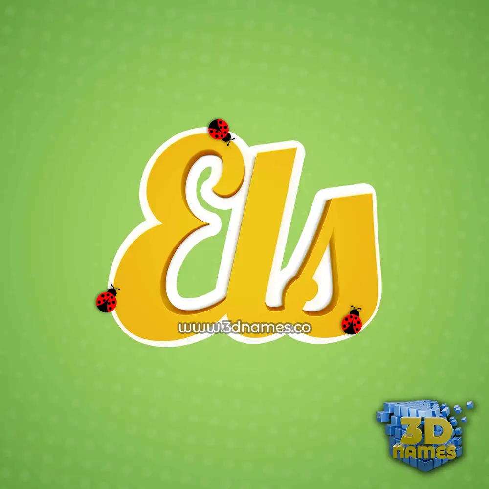 els in Ladybugs style - 3D name wallpaper