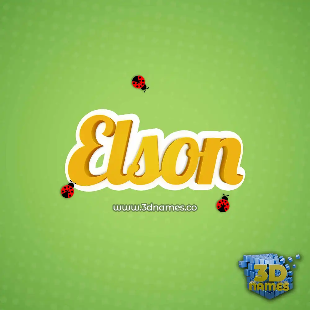 elson in Ladybugs style - 3D name wallpaper