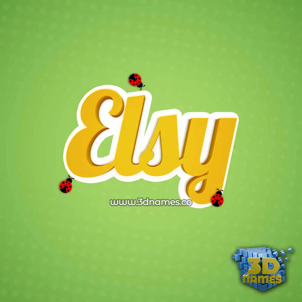 elsy in Ladybugs style - 3D name wallpaper