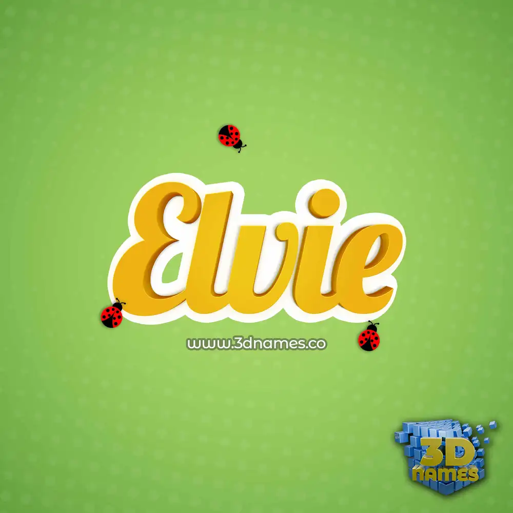 elvie in Ladybugs style - 3D name wallpaper