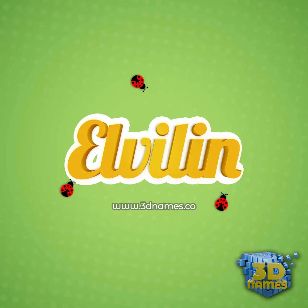 elvilin in Ladybugs style - 3D name wallpaper