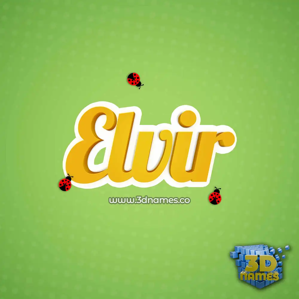 elvir in Ladybugs style - 3D name wallpaper