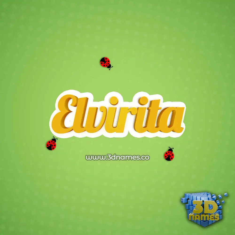 elvirita in Ladybugs style - 3D name wallpaper