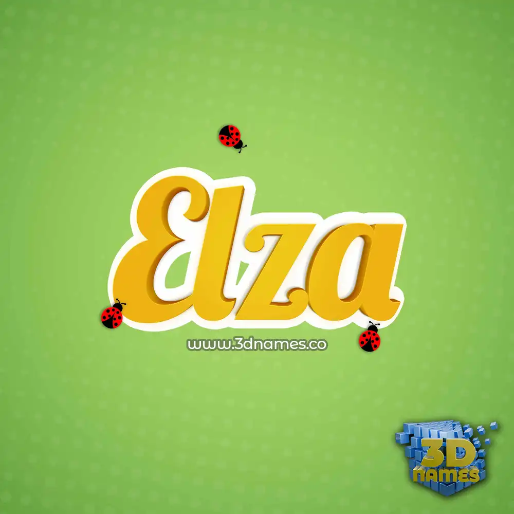 elza in Ladybugs style - 3D name wallpaper