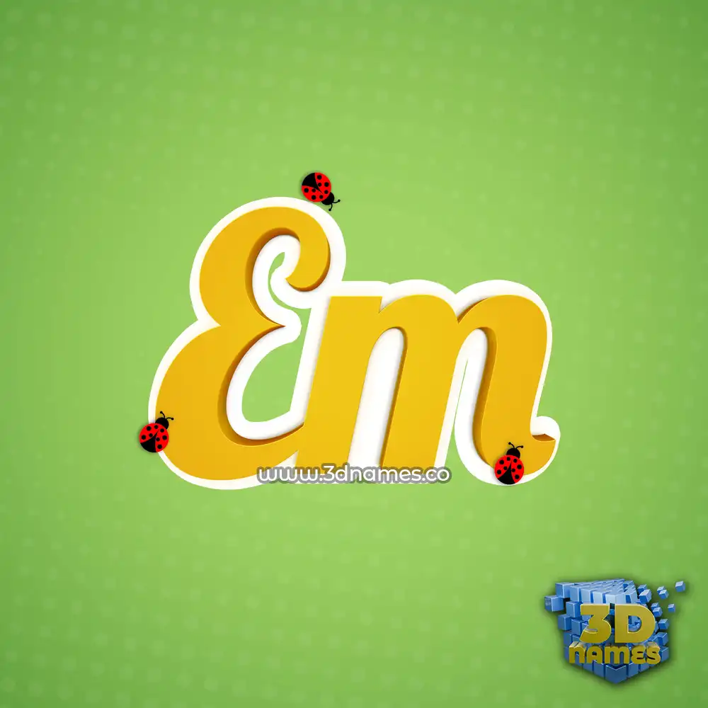 em in Ladybugs style - 3D name wallpaper