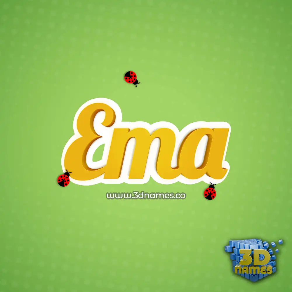 ema in Ladybugs style - 3D name wallpaper