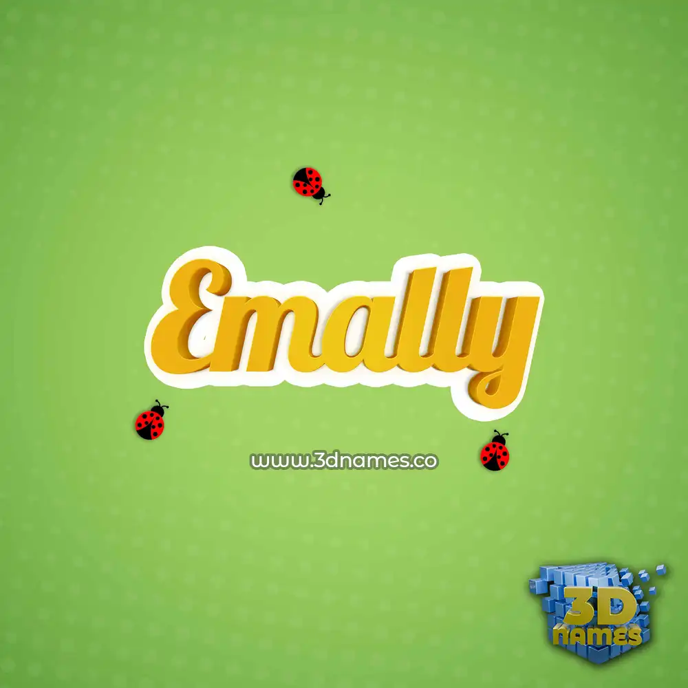 emally in Ladybugs style - 3D name wallpaper