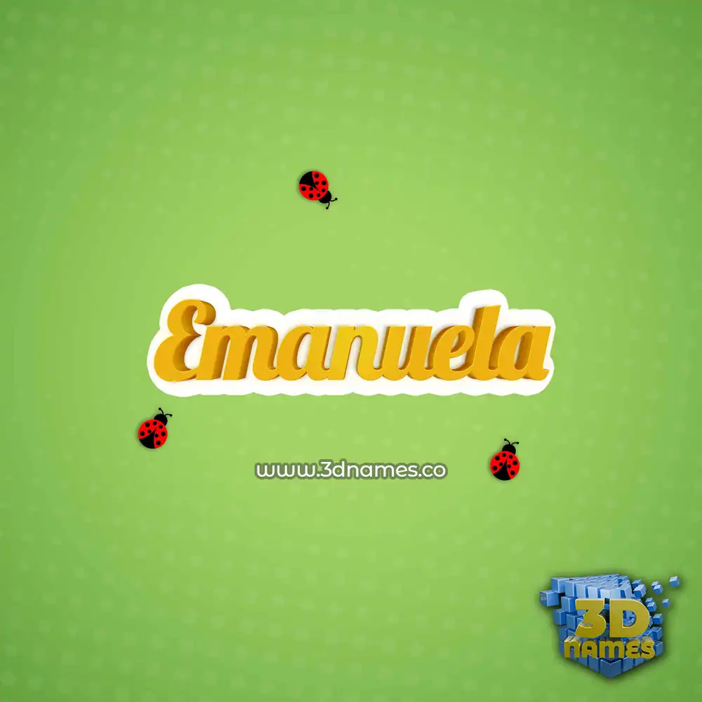 emanuela in Ladybugs style - 3D name wallpaper