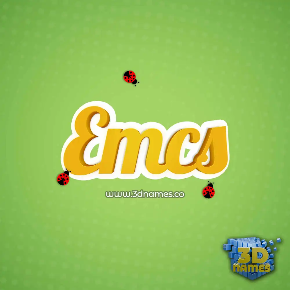 emcs in Ladybugs style - 3D name wallpaper