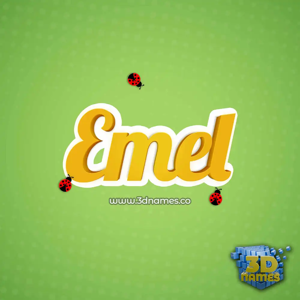 emel in Ladybugs style - 3D name wallpaper