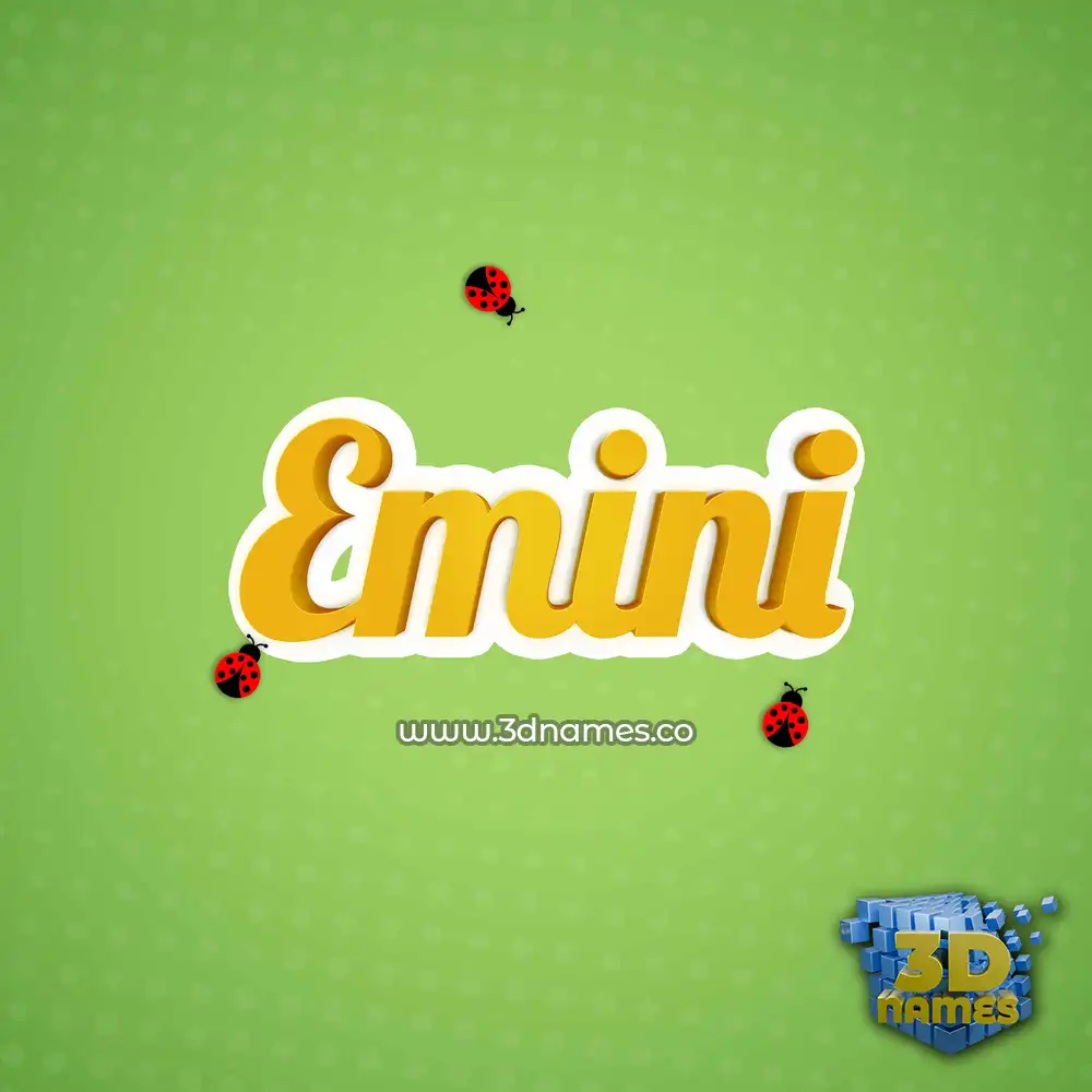 emini in Ladybugs style - 3D name wallpaper