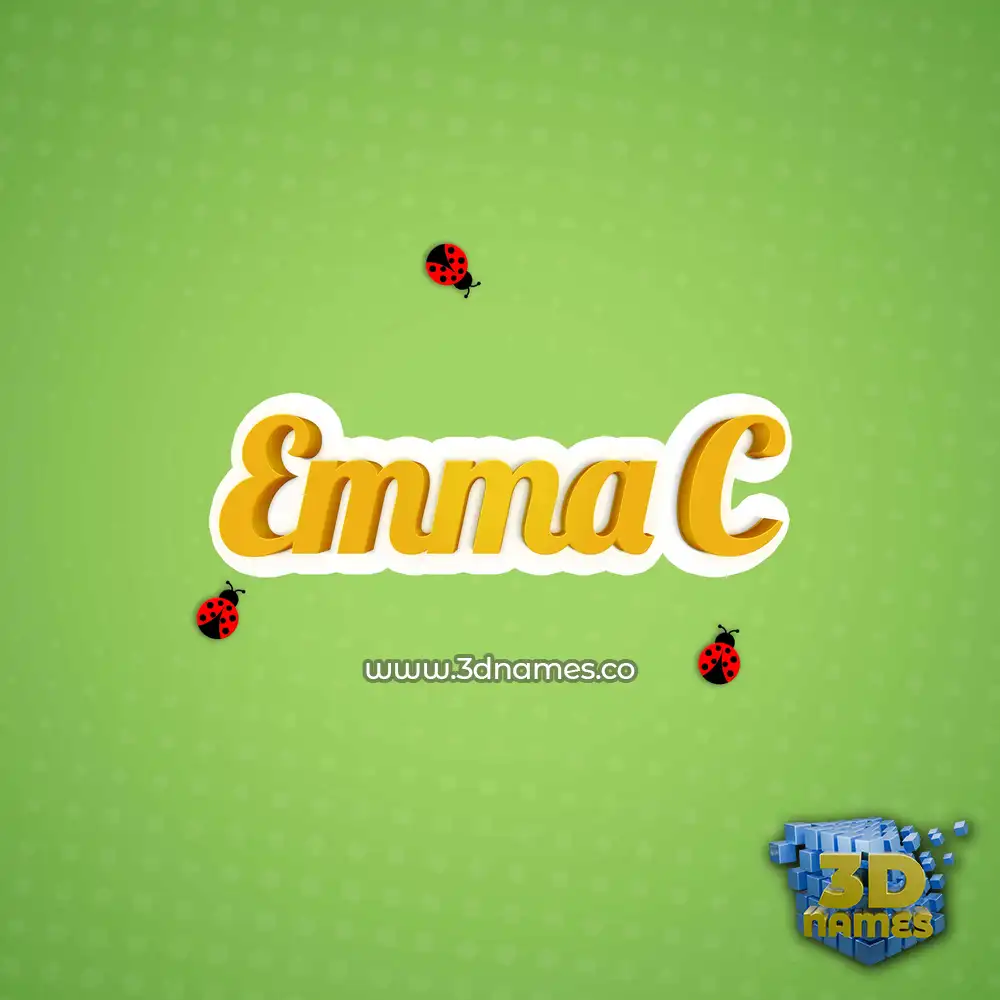 emma c in Ladybugs style - 3D name wallpaper