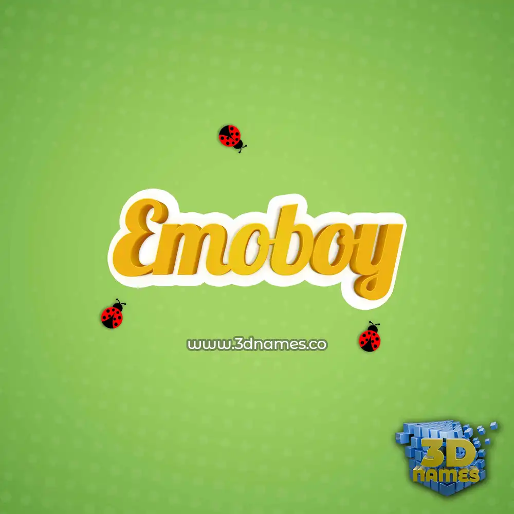emoboy in Ladybugs style - 3D name wallpaper