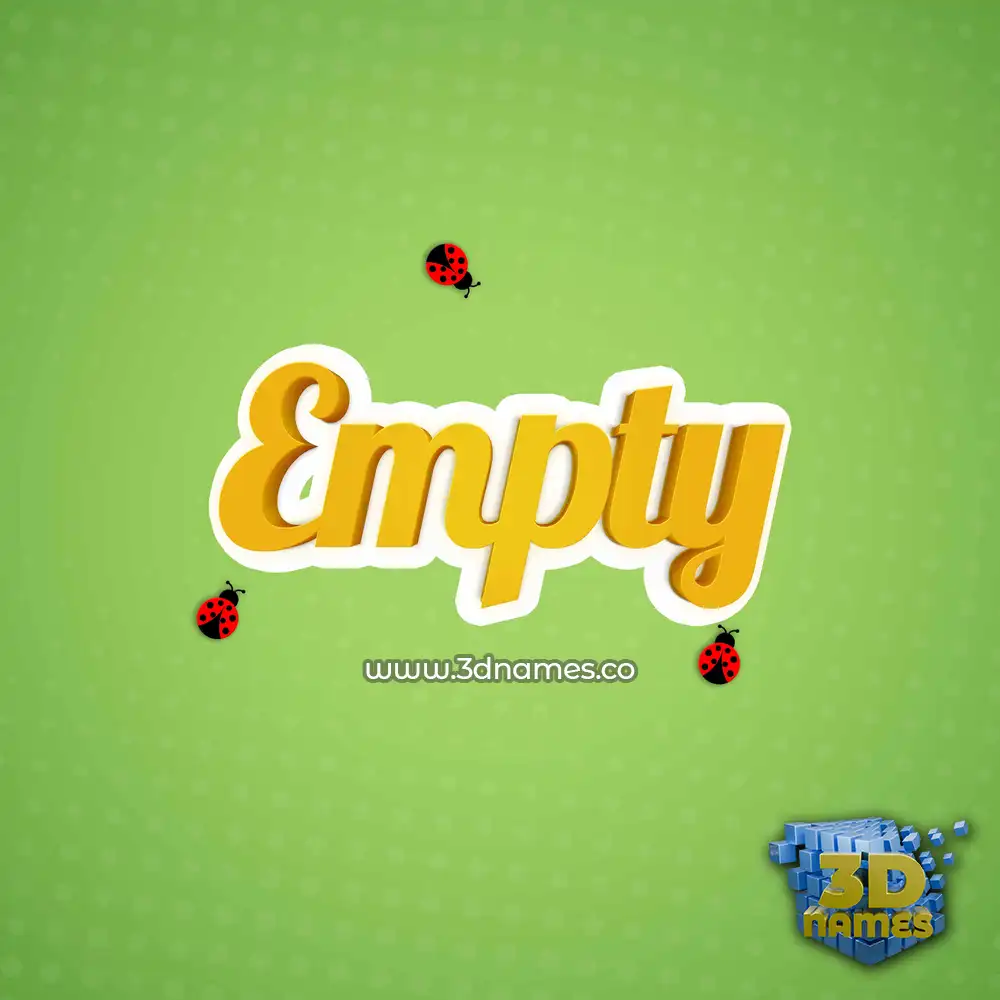 empty in Ladybugs style - 3D name wallpaper