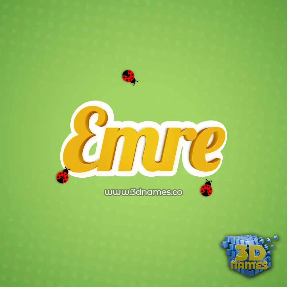emre in Ladybugs style - 3D name wallpaper