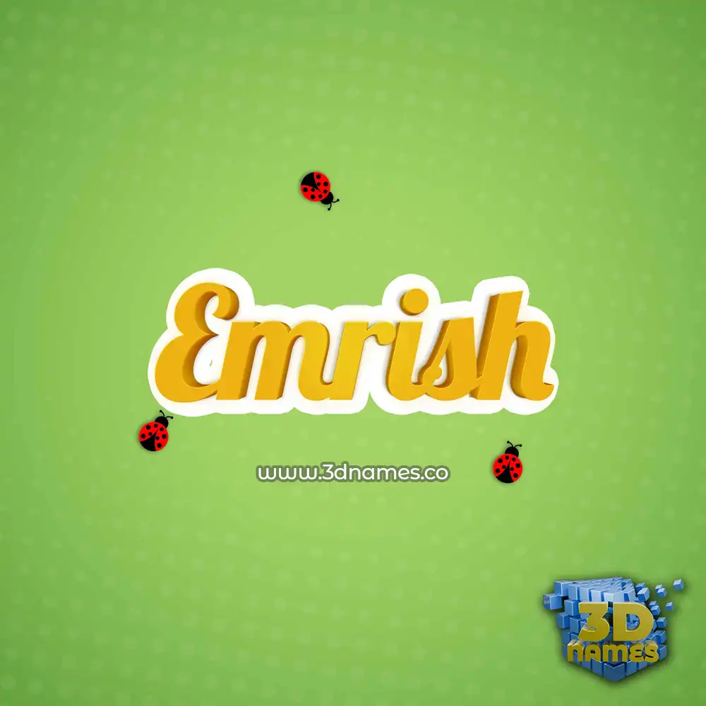 emrish in Ladybugs style - 3D name wallpaper
