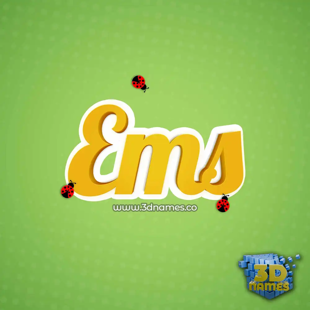 ems in Ladybugs style - 3D name wallpaper