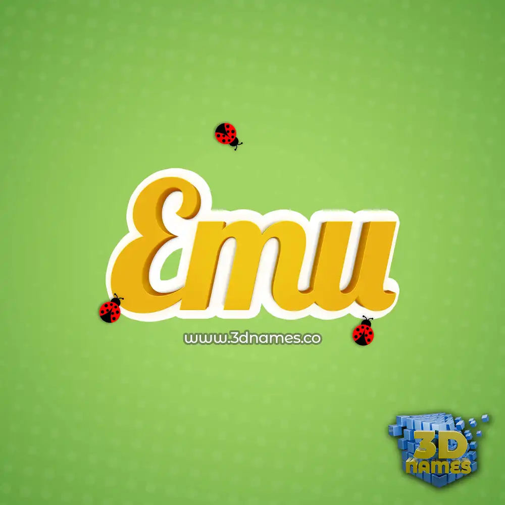 emu in Ladybugs style - 3D name wallpaper