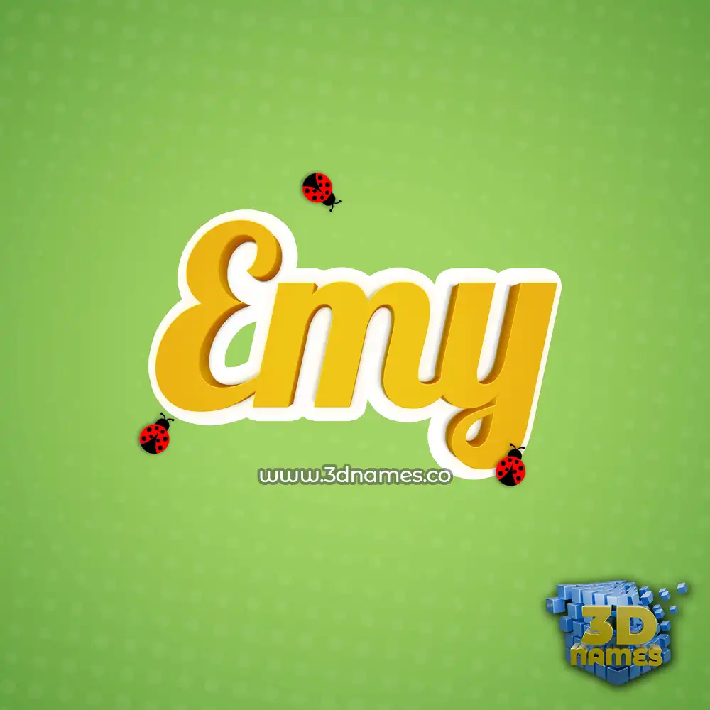 emy in Ladybugs style - 3D name wallpaper