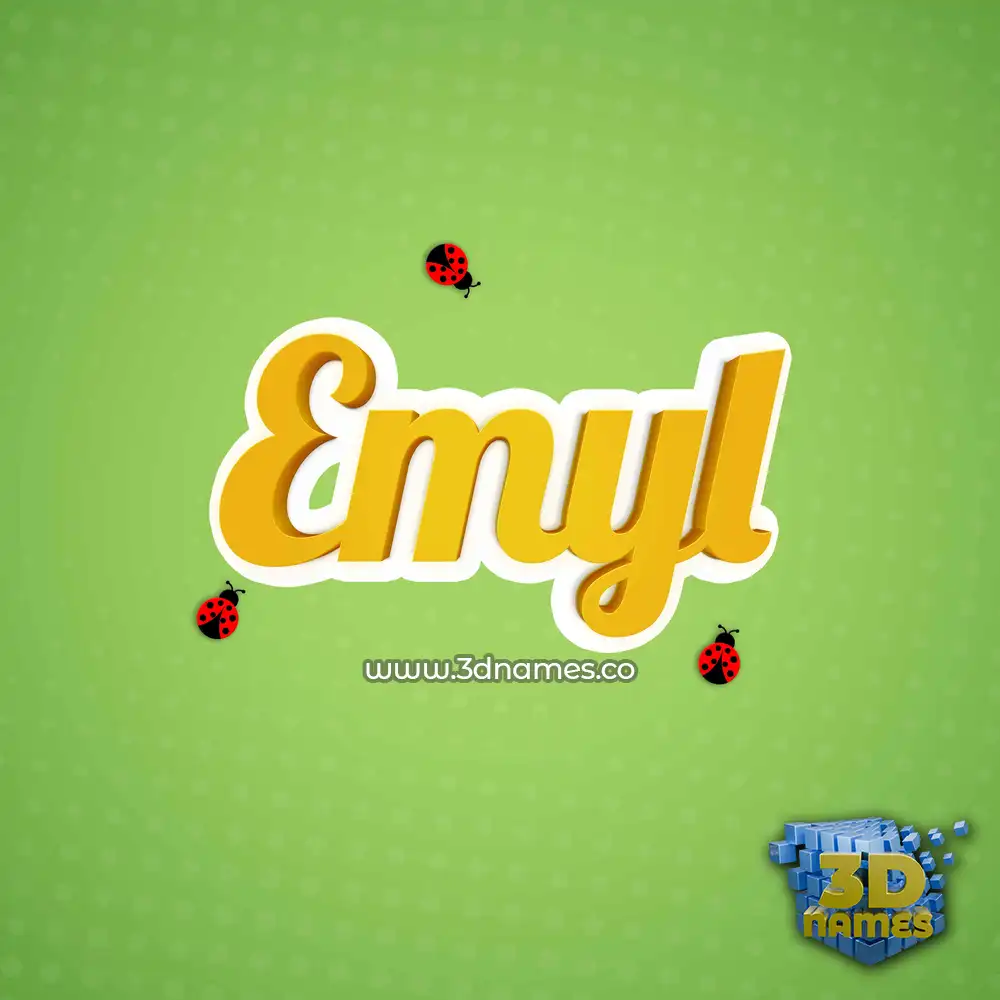 emyl in Ladybugs style - 3D name wallpaper
