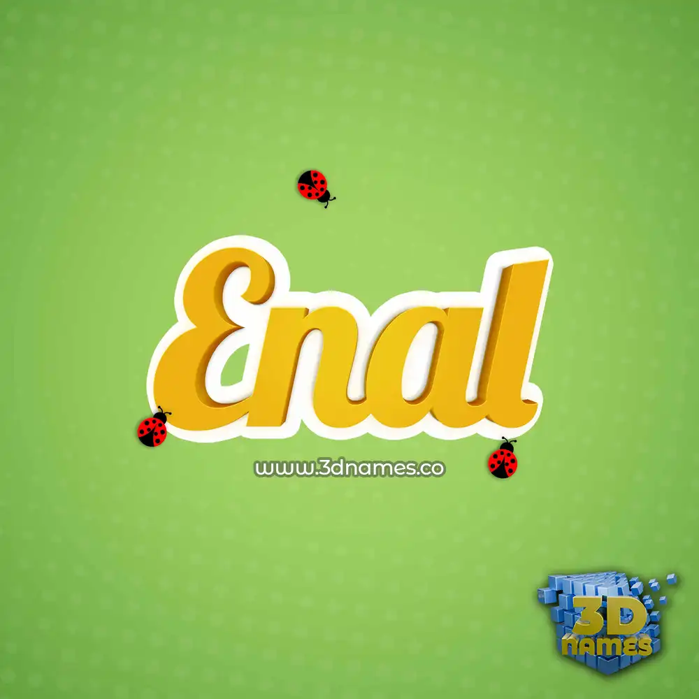 enal in Ladybugs style - 3D name wallpaper