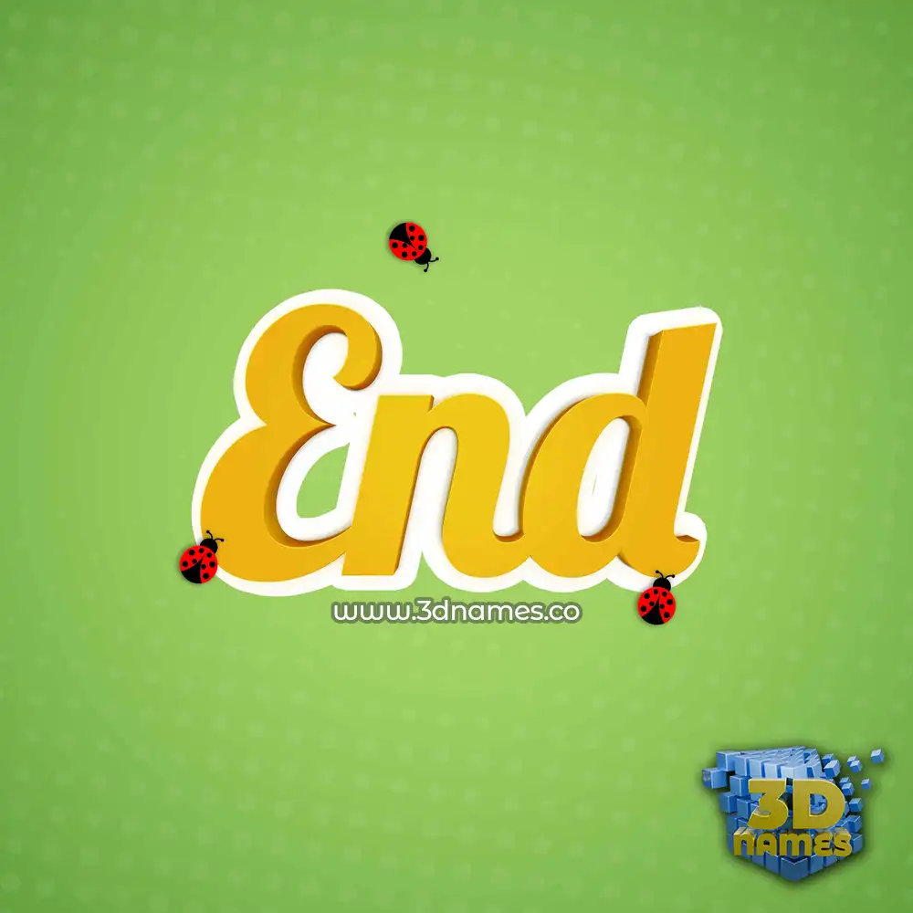 end in Ladybugs style - 3D name wallpaper