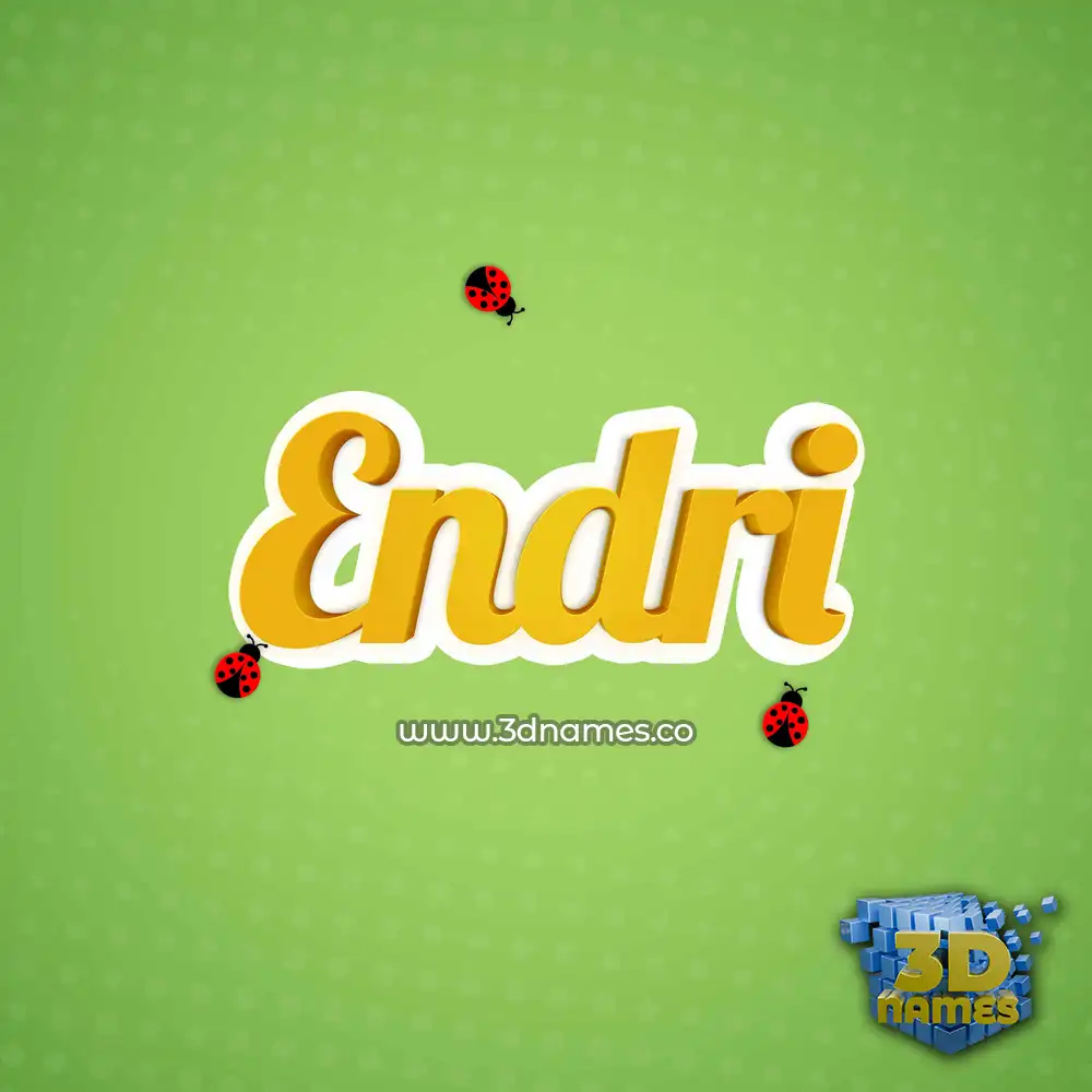 endri in Ladybugs style - 3D name wallpaper