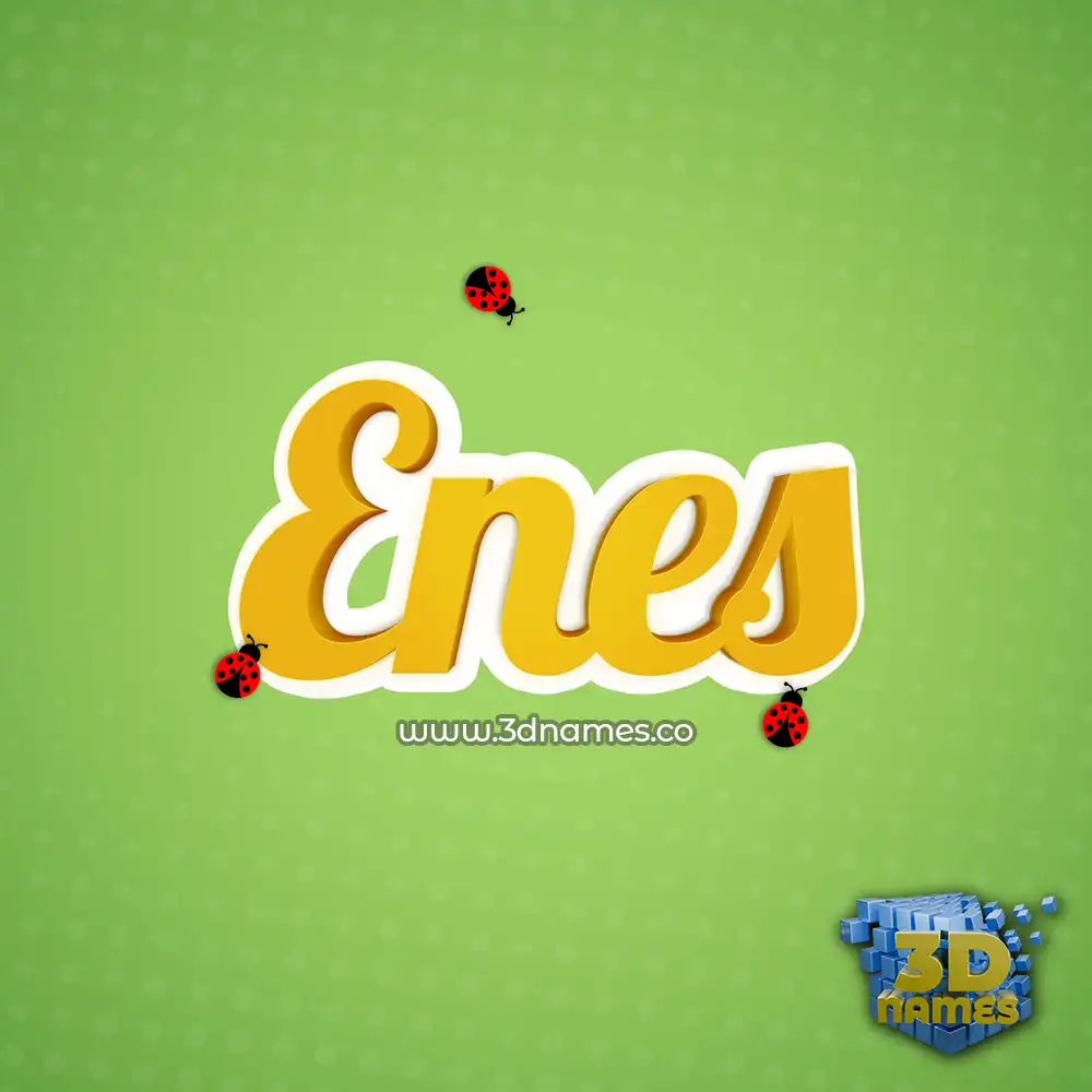 enes in Ladybugs style - 3D name wallpaper