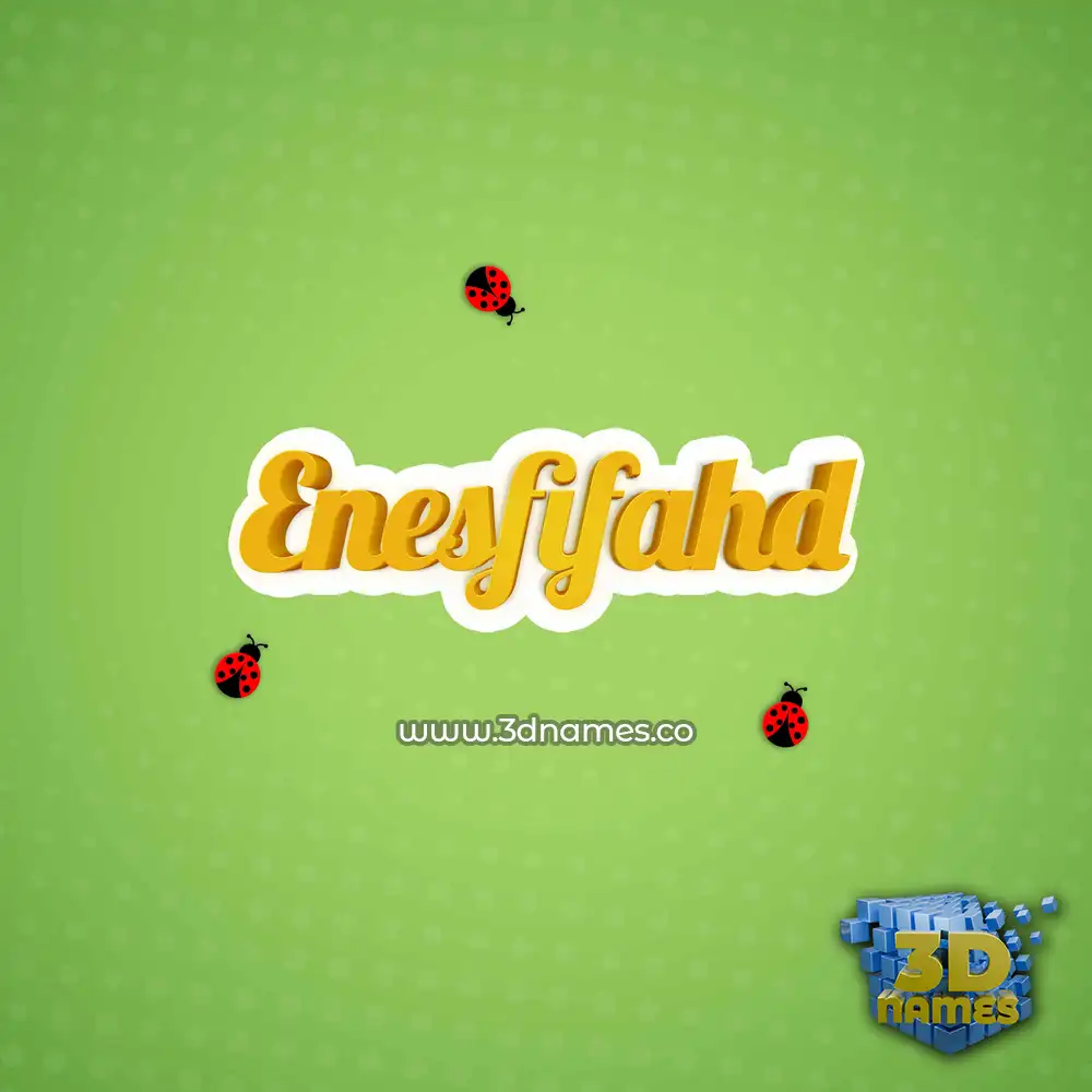 enesfifahd in Ladybugs style - 3D name wallpaper