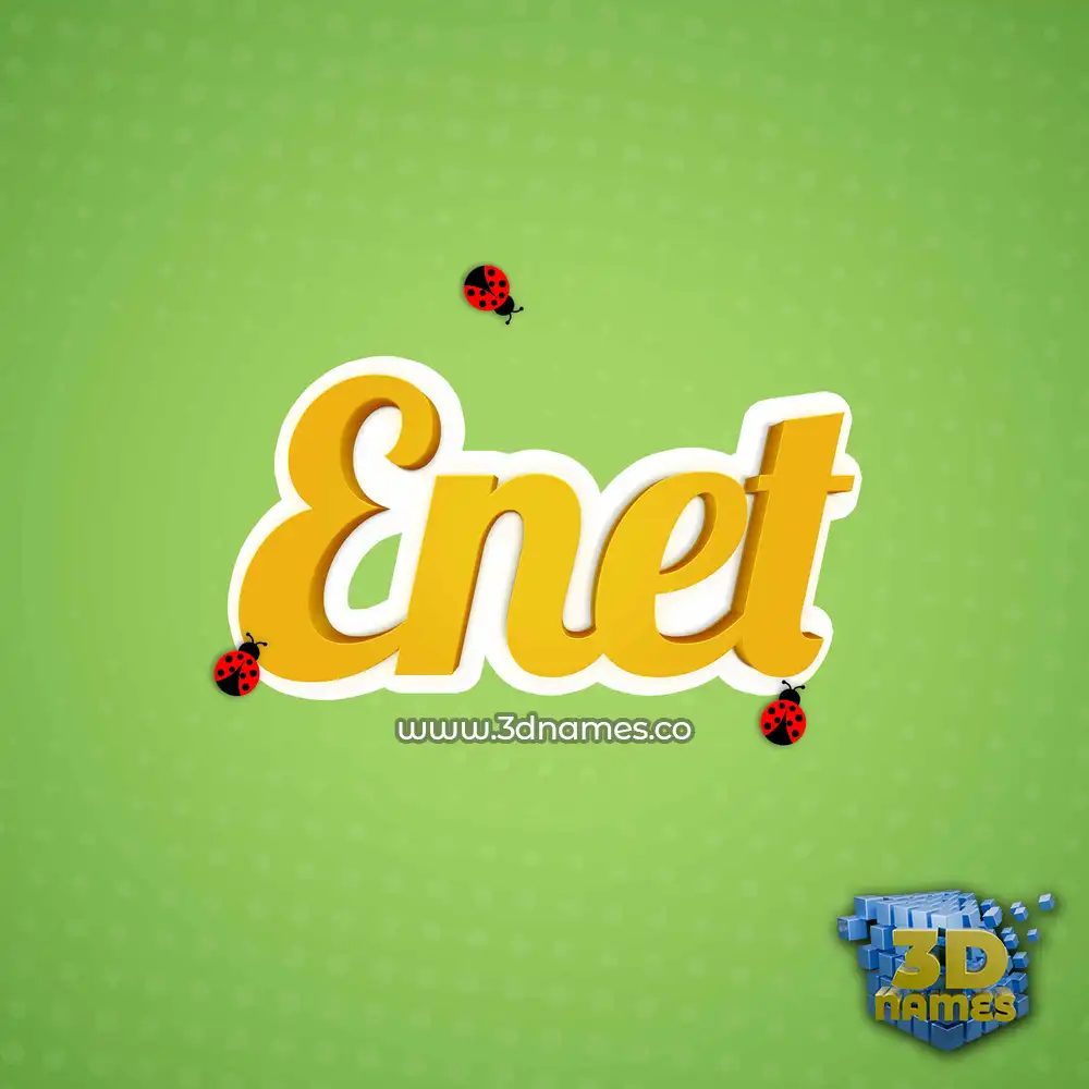 enet in Ladybugs style - 3D name wallpaper
