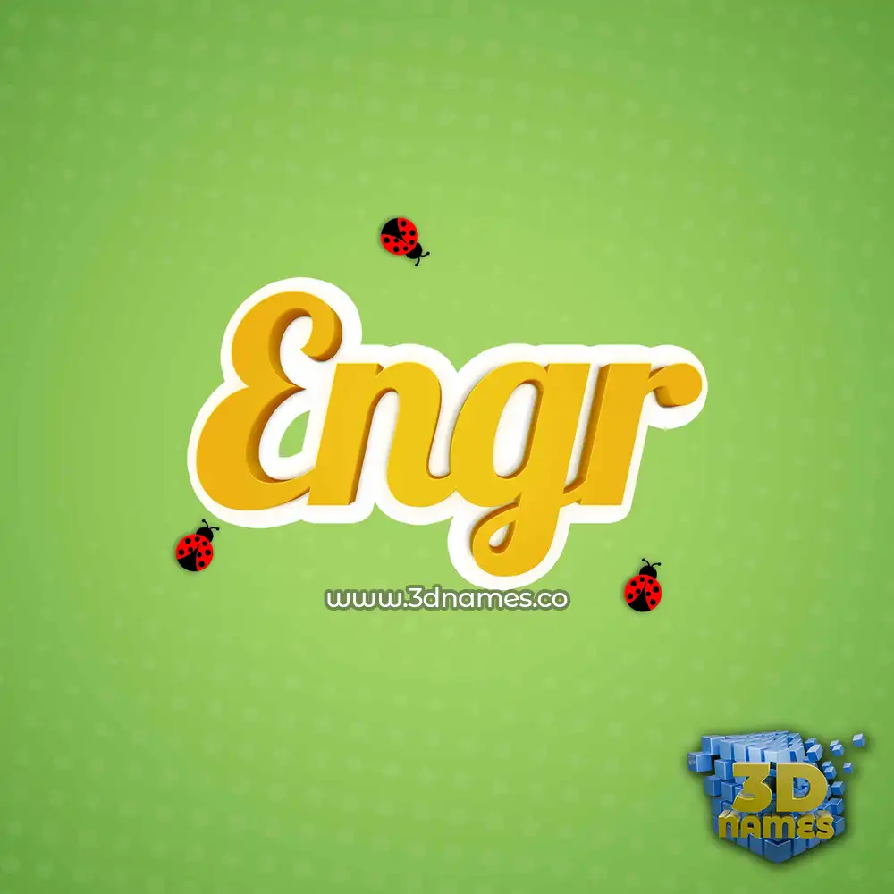 engr in Ladybugs style - 3D name wallpaper