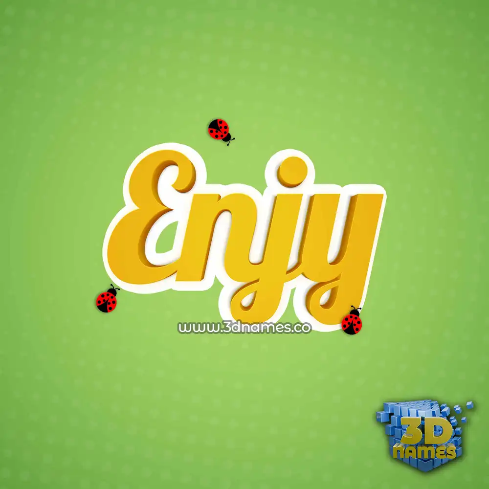 enjy in Ladybugs style - 3D name wallpaper