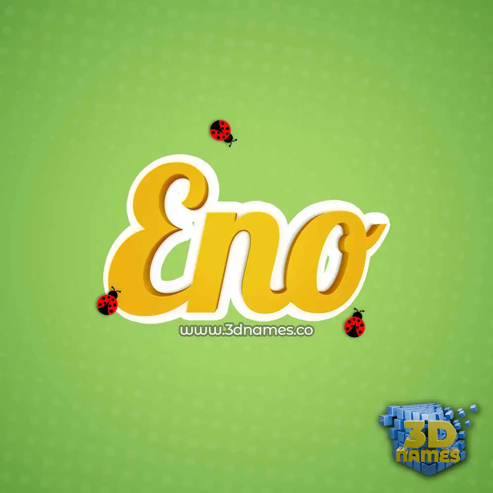 eno in Ladybugs style - 3D name wallpaper