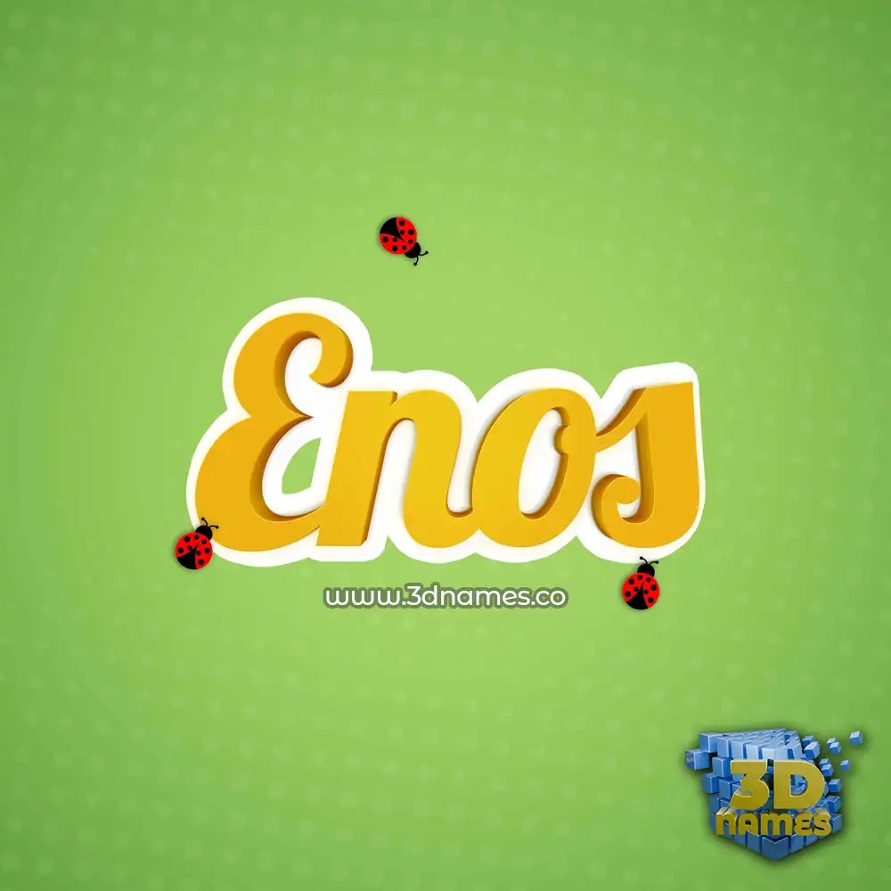 enos in Ladybugs style - 3D name wallpaper