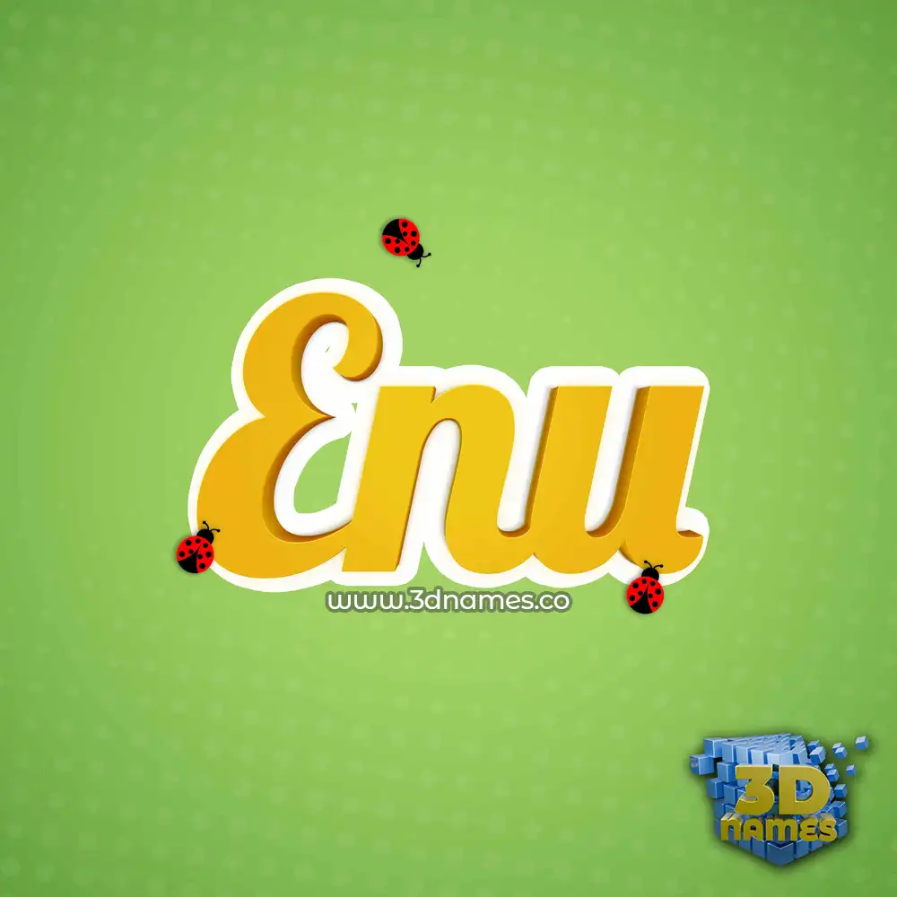 enu in Ladybugs style - 3D name wallpaper