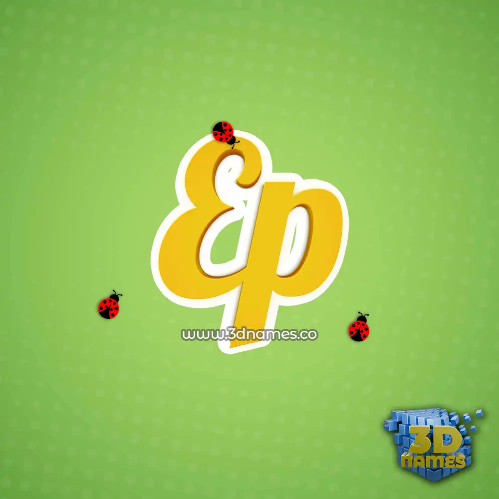 ep in Ladybugs style - 3D name wallpaper