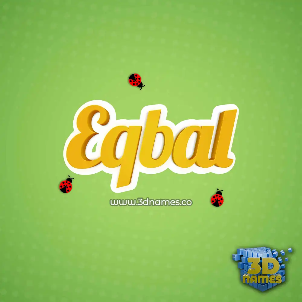 eqbal in Ladybugs style - 3D name wallpaper