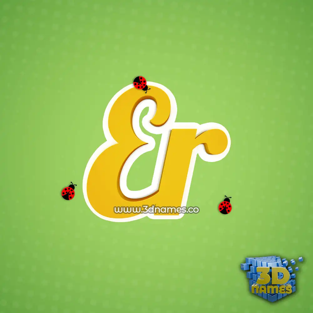 er in Ladybugs style - 3D name wallpaper