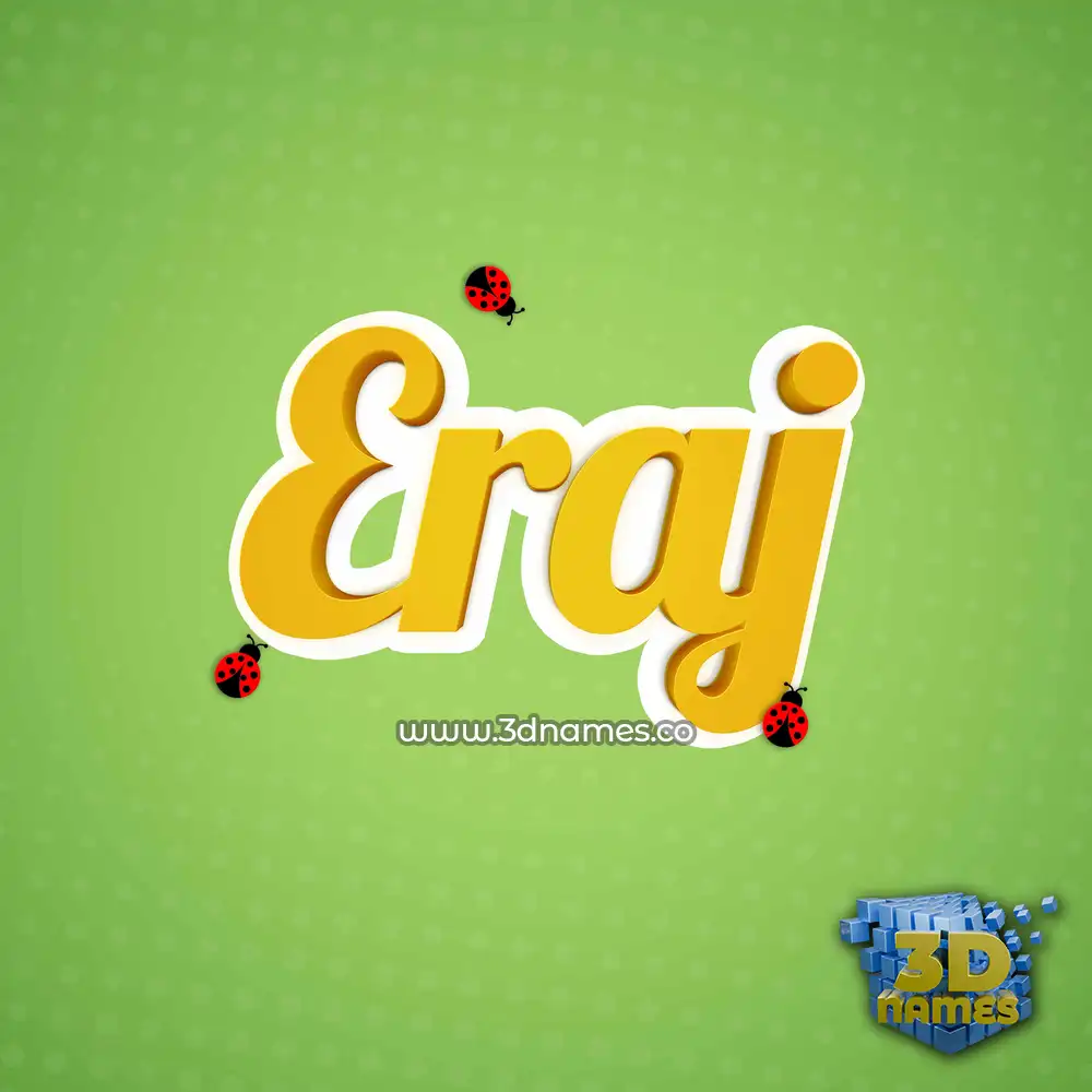 eraj in Ladybugs style - 3D name wallpaper