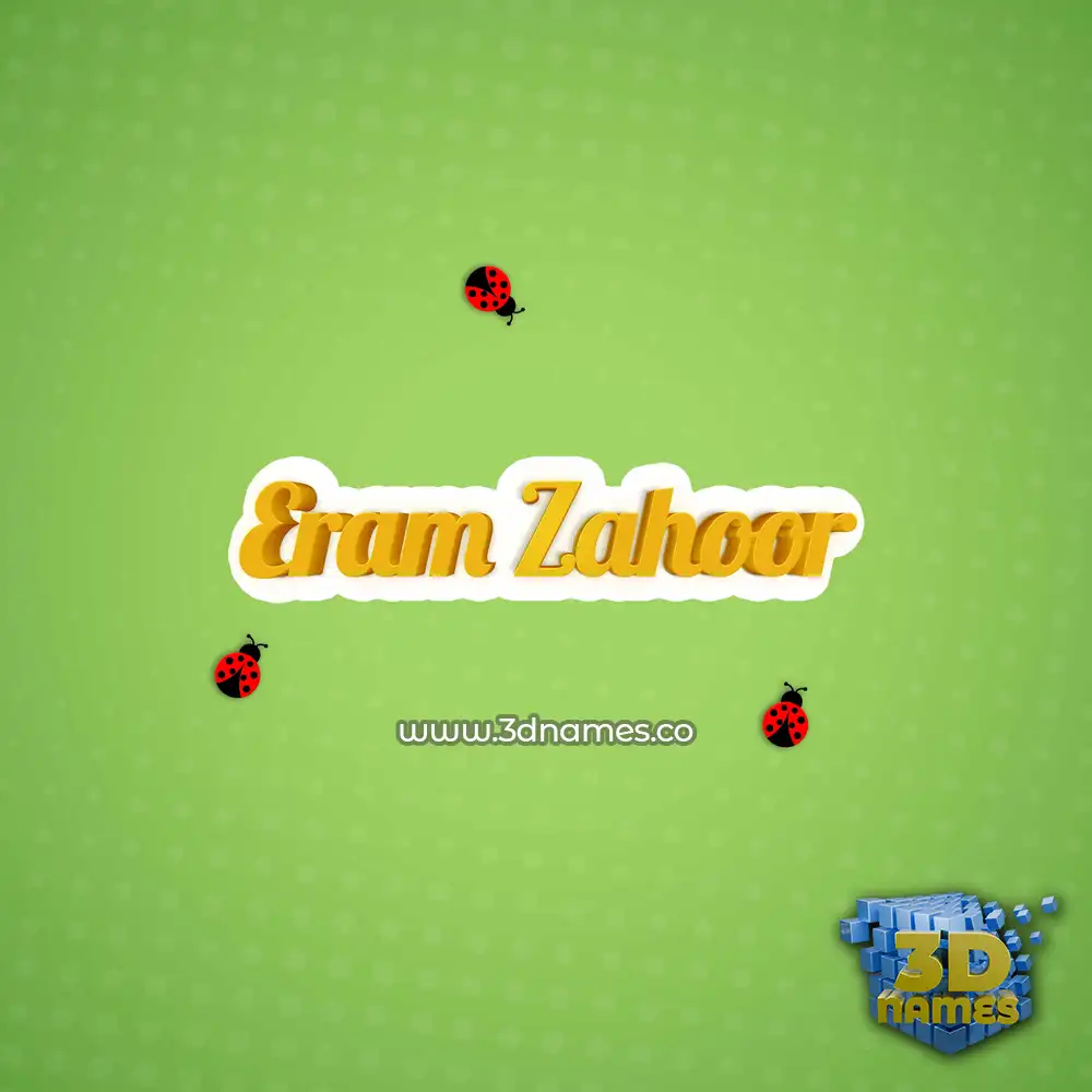 eram zahoor in Ladybugs style - 3D name wallpaper